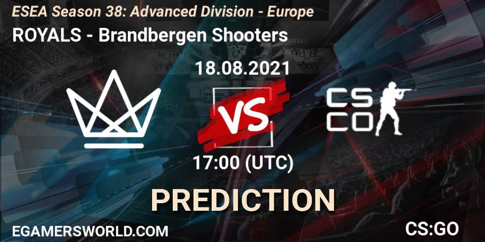 ROYALS vs Brandbergen Shooters: Match Prediction. 18.08.2021 at 17:00, Counter-Strike (CS2), ESEA Season 38: Advanced Division - Europe