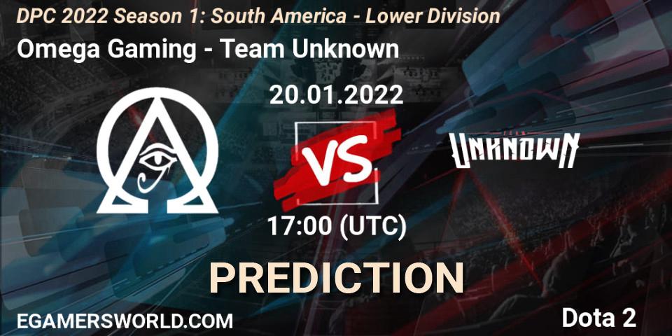 Omega Gaming vs Team Unknown: Match Prediction. 20.01.22, Dota 2, DPC 2022 Season 1: South America - Lower Division