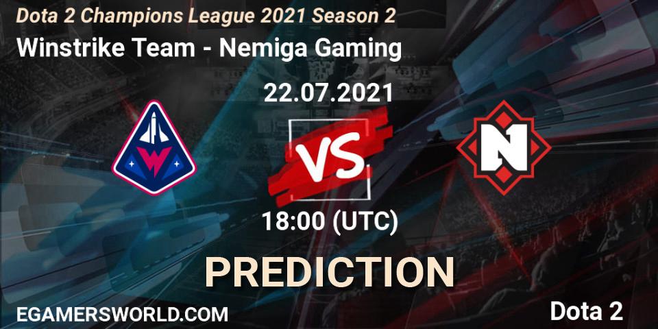 Winstrike Team vs Nemiga Gaming: Match Prediction. 31.07.2021 at 18:00, Dota 2, Dota 2 Champions League 2021 Season 2