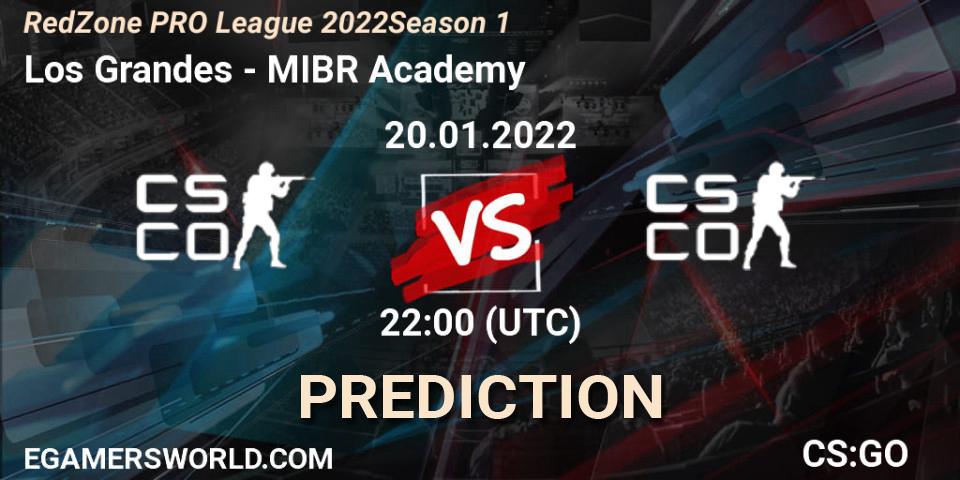 Los Grandes vs MIBR Academy: Match Prediction. 20.01.2022 at 22:00, Counter-Strike (CS2), RedZone PRO League 2022 Season 1