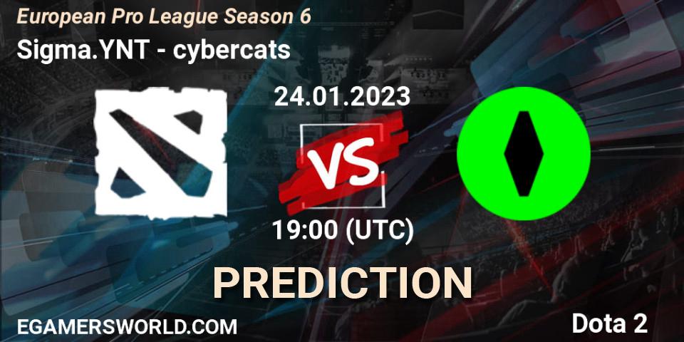 Sigma.YNT vs cybercats: Match Prediction. 24.01.2023 at 18:57, Dota 2, European Pro League Season 6