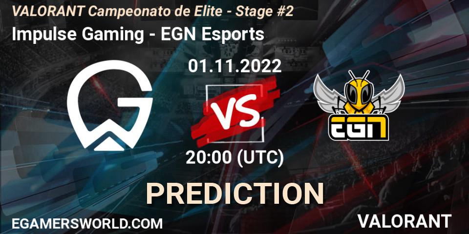 Impulse Gaming vs EGN Esports: Match Prediction. 02.11.2022 at 20:00, VALORANT, VALORANT Campeonato de Elite - Stage #2