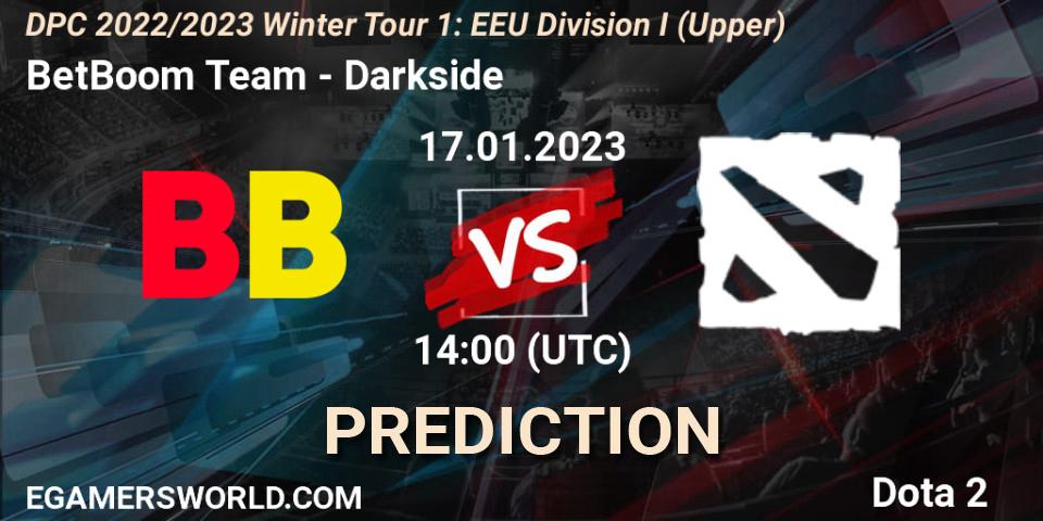 BetBoom Team vs Darkside: Match Prediction. 17.01.23, Dota 2, DPC 2022/2023 Winter Tour 1: EEU Division I (Upper)