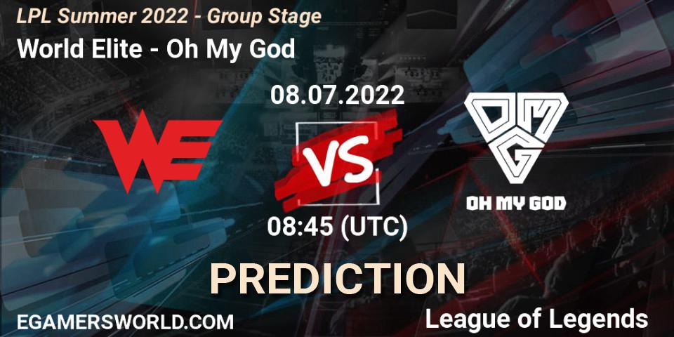 World Elite vs Oh My God: Match Prediction. 08.07.22, LoL, LPL Summer 2022 - Group Stage