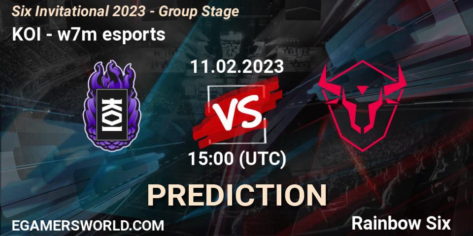 KOI vs w7m esports: Match Prediction. 11.02.23, Rainbow Six, Six Invitational 2023 - Group Stage