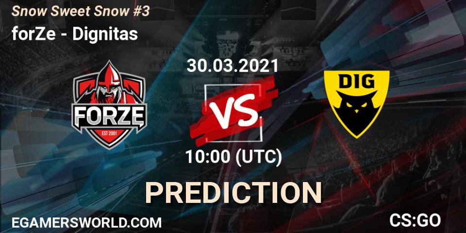 forZe vs Dignitas: Match Prediction. 30.03.2021 at 10:00, Counter-Strike (CS2), Snow Sweet Snow #3