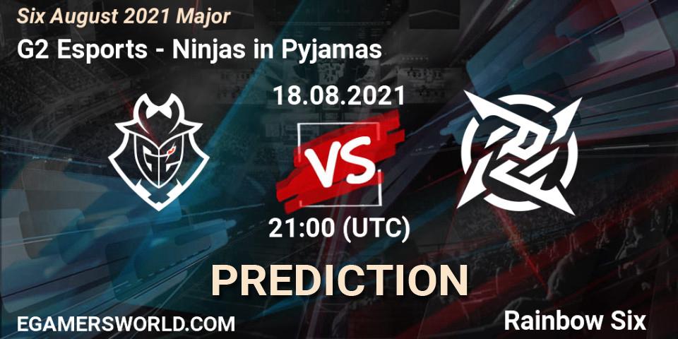G2 Esports vs Ninjas in Pyjamas: Match Prediction. 18.08.2021 at 19:30, Rainbow Six, Six August 2021 Major