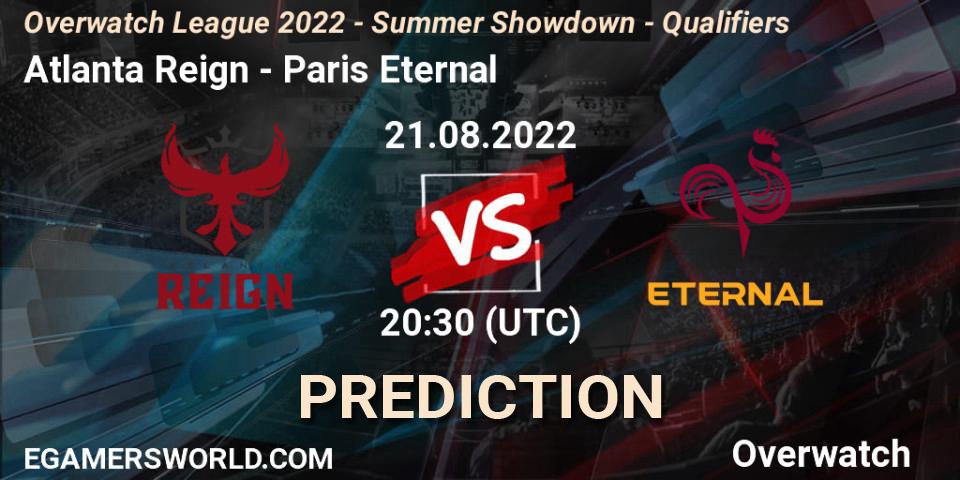 Atlanta Reign vs Paris Eternal: Match Prediction. 21.08.22, Overwatch, Overwatch League 2022 - Summer Showdown - Qualifiers