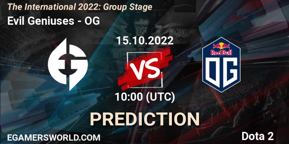 Evil Geniuses vs OG: Match Prediction. 15.10.22, Dota 2, The International 2022: Group Stage