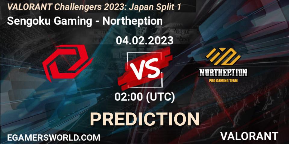 Sengoku Gaming vs Northeption: Match Prediction. 04.02.23, VALORANT, VALORANT Challengers 2023: Japan Split 1