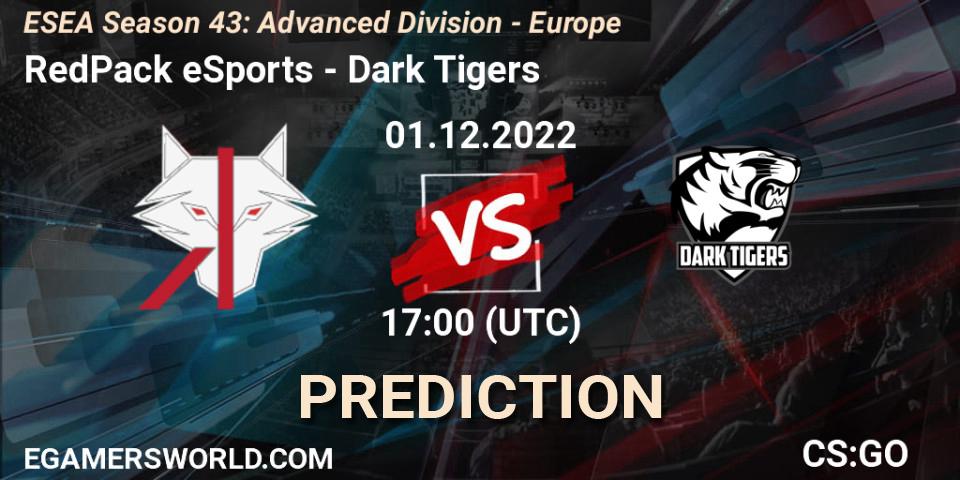 RedPack eSports vs Dark Tigers: Match Prediction. 01.12.22, CS2 (CS:GO), ESEA Season 43: Advanced Division - Europe