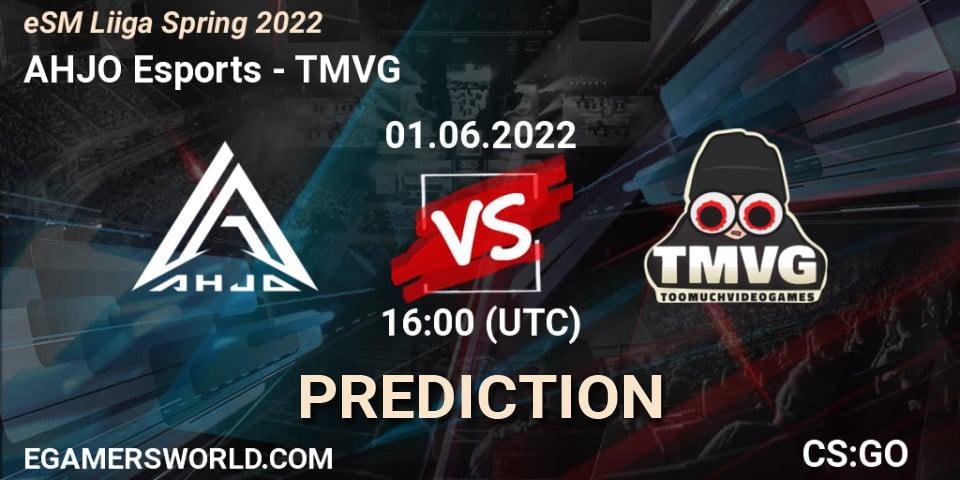 AHJO Esports vs TMVG: Match Prediction. 01.06.2022 at 16:00, Counter-Strike (CS2), eSM Liiga Spring 2022