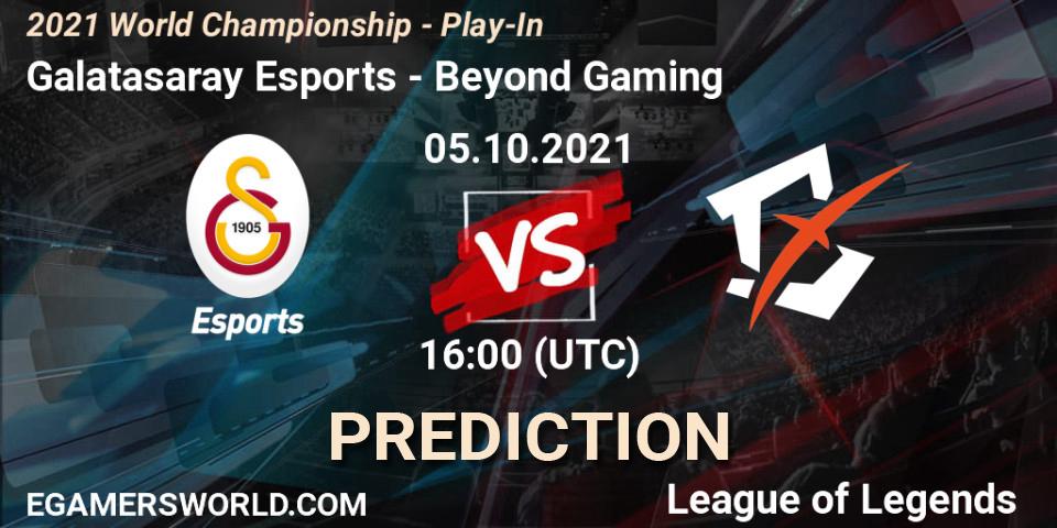 Galatasaray Esports vs Beyond Gaming: Match Prediction. 05.10.2021 at 16:20, LoL, 2021 World Championship - Play-In