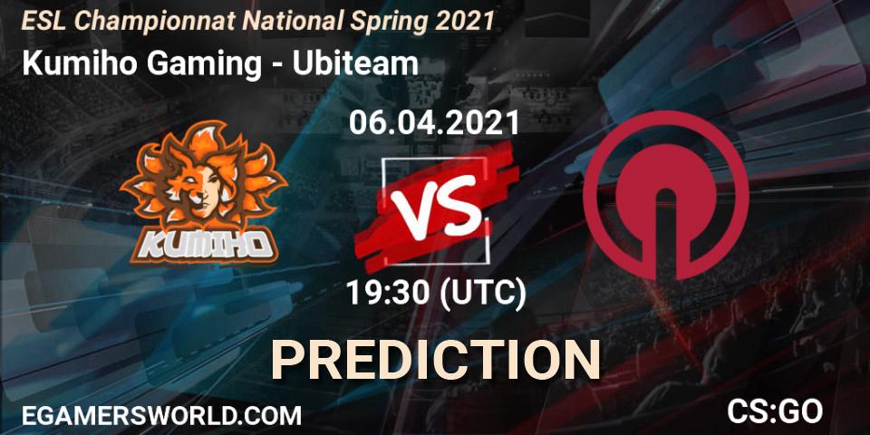 Kumiho Gaming vs Ubiteam: Match Prediction. 06.04.2021 at 18:30, Counter-Strike (CS2), ESL Championnat National Spring 2021