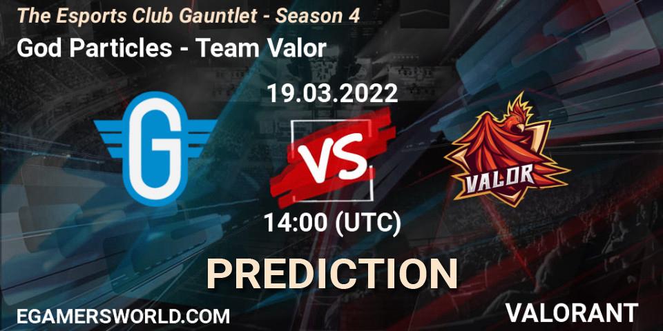 God Particles vs Team Valor: Match Prediction. 19.03.2022 at 14:00, VALORANT, The Esports Club Gauntlet - Season 4