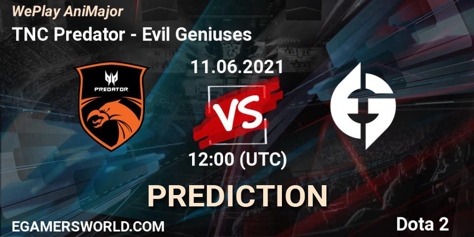 TNC Predator vs Evil Geniuses: Match Prediction. 11.06.21, Dota 2, WePlay AniMajor 2021