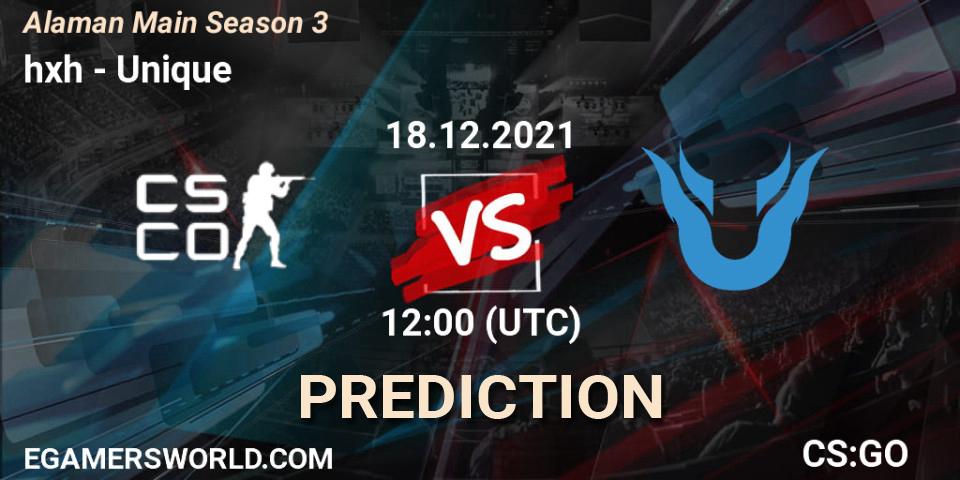 hxh vs Unique: Match Prediction. 25.12.2021 at 12:00, Counter-Strike (CS2), Alaman Main Season 3