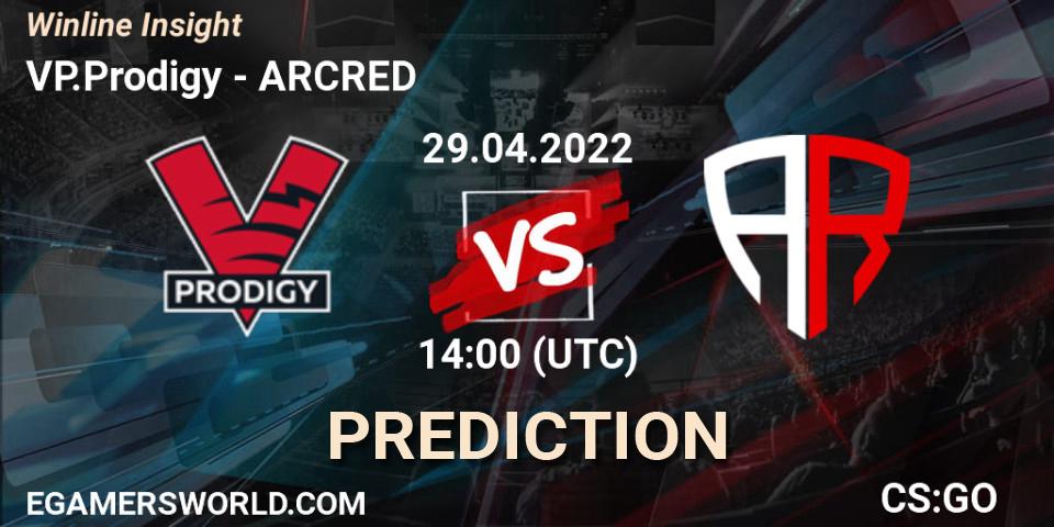 VP.Prodigy vs ARCRED: Match Prediction. 29.04.2022 at 14:00, Counter-Strike (CS2), Winline Insight