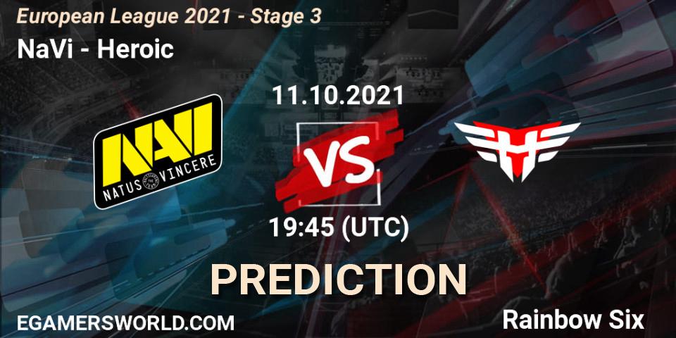 NaVi vs Heroic: Match Prediction. 11.10.2021 at 19:45, Rainbow Six, European League 2021 - Stage 3