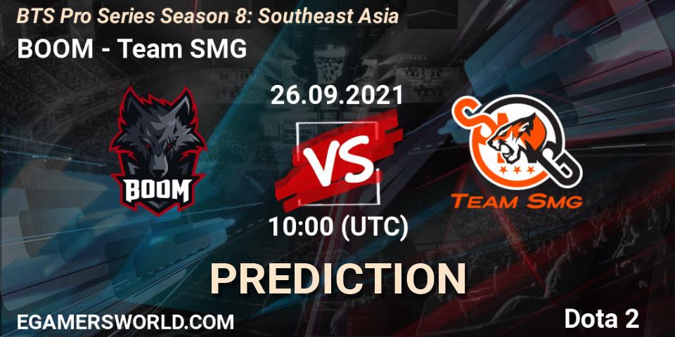 BOOM vs Team SMG: Match Prediction. 26.09.2021 at 09:11, Dota 2, BTS Pro Series Season 8: Southeast Asia