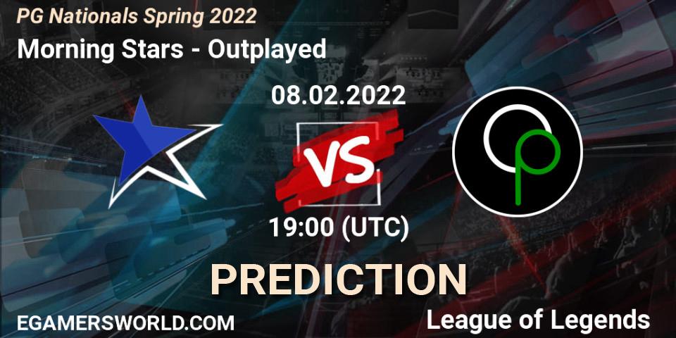 Morning Stars vs Outplayed: Match Prediction. 08.02.2022 at 19:00, LoL, PG Nationals Spring 2022