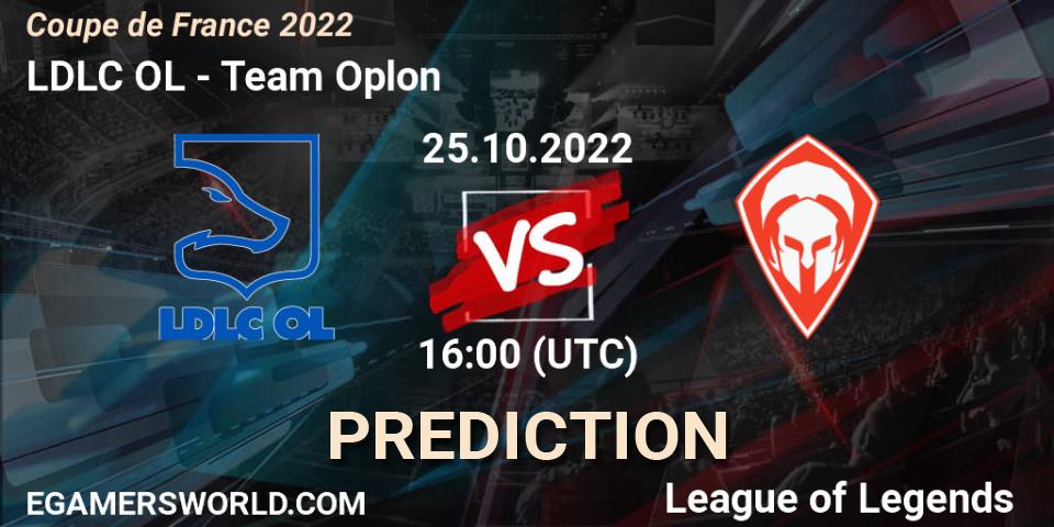 LDLC OL vs Team Oplon: Match Prediction. 25.10.2022 at 16:00, LoL, Coupe de France 2022