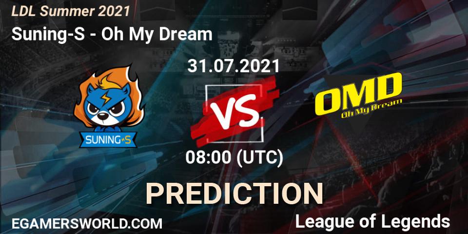 Suning-S vs Oh My Dream: Match Prediction. 01.08.21, LoL, LDL Summer 2021