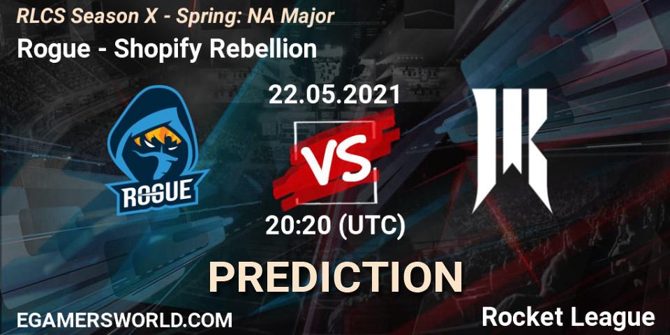 Rogue vs Shopify Rebellion: Match Prediction. 22.05.2021 at 20:20, Rocket League, RLCS Season X - Spring: NA Major