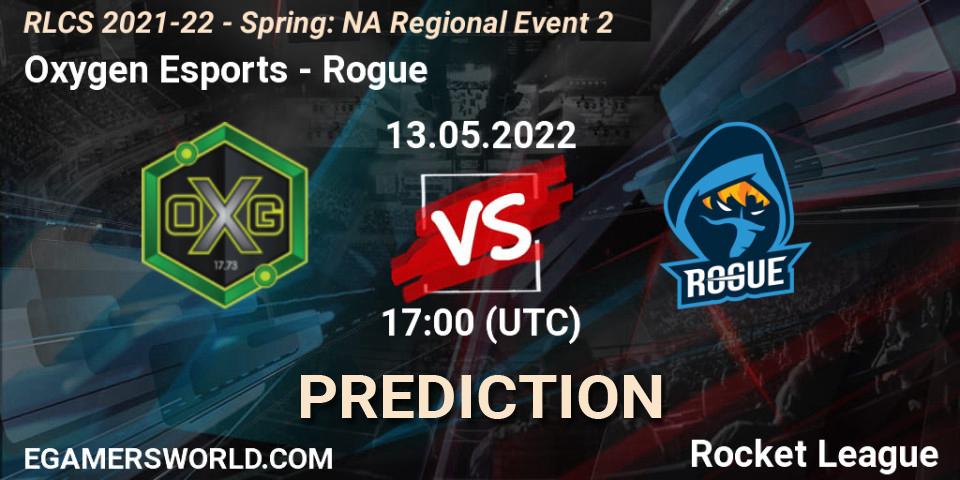 Oxygen Esports vs Rogue: Match Prediction. 13.05.22, Rocket League, RLCS 2021-22 - Spring: NA Regional Event 2