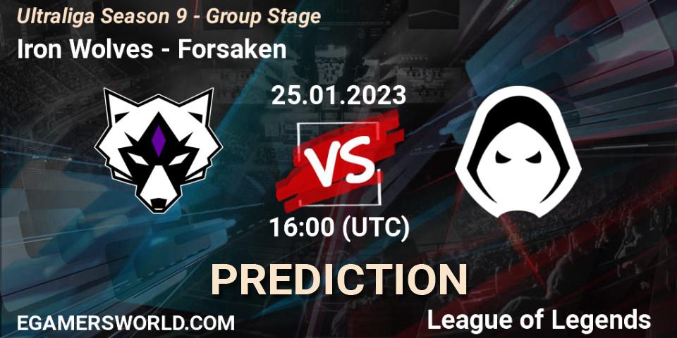 Iron Wolves vs Forsaken: Match Prediction. 25.01.2023 at 16:00, LoL, Ultraliga Season 9 - Group Stage