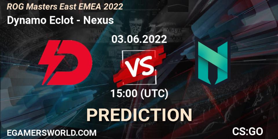 Dynamo Eclot vs Nexus: Match Prediction. 03.06.22, CS2 (CS:GO), ROG Masters East EMEA 2022