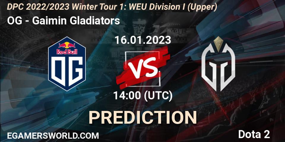 OG vs Gaimin Gladiators: Match Prediction. 16.01.2023 at 13:57, Dota 2, DPC 2022/2023 Winter Tour 1: WEU Division I (Upper)