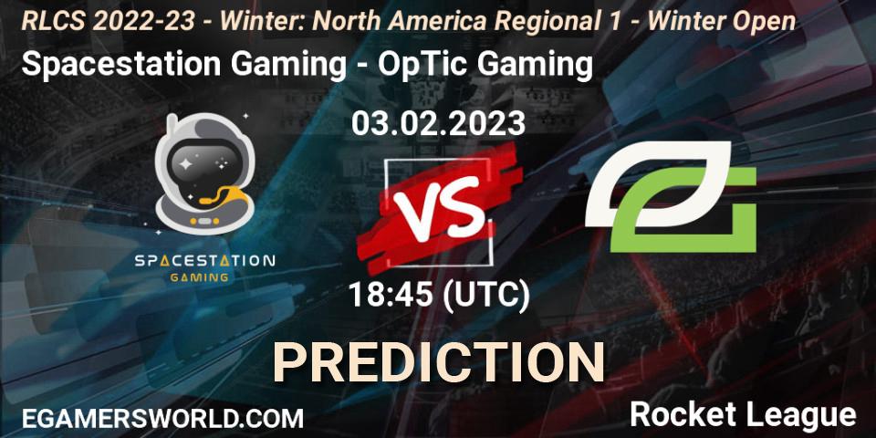 Spacestation Gaming vs OpTic Gaming: Match Prediction. 03.02.2023 at 18:45, Rocket League, RLCS 2022-23 - Winter: North America Regional 1 - Winter Open