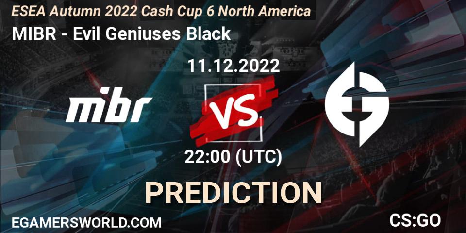 MIBR vs Evil Geniuses Black: Match Prediction. 11.12.2022 at 22:55, Counter-Strike (CS2), ESEA Cash Cup: North America - Autumn 2022 #6