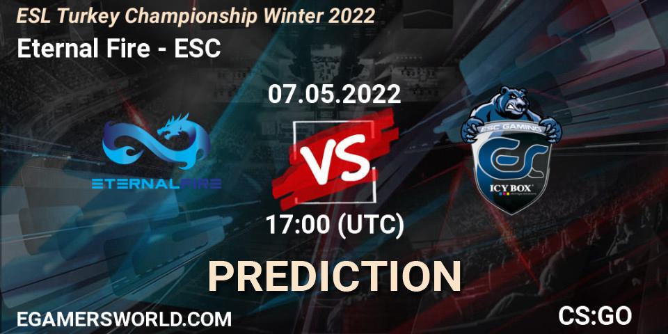 Eternal Fire vs ESC: Match Prediction. 07.05.2022 at 17:00, Counter-Strike (CS2), ESL Türkiye Şampiyonası: Winter 2022