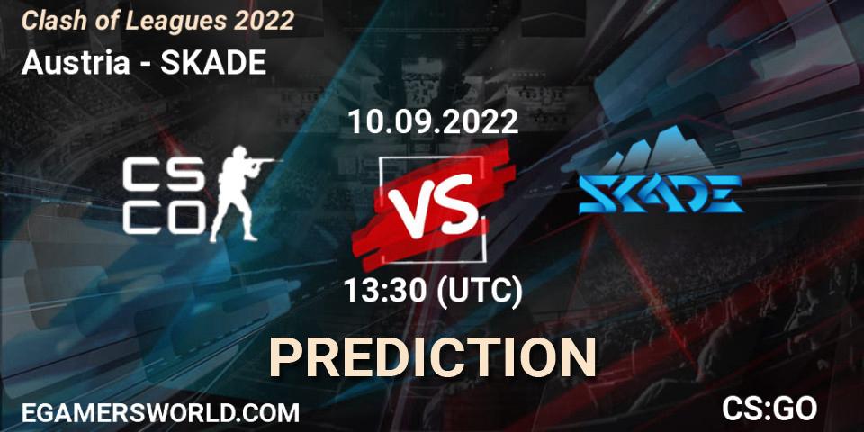 Austria vs SKADE: Match Prediction. 10.09.2022 at 13:30, Counter-Strike (CS2), Clash of Leagues 2022