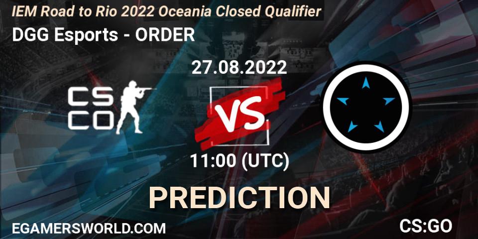 DGG Esports vs ORDER: Match Prediction. 27.08.2022 at 11:00, Counter-Strike (CS2), IEM Road to Rio 2022 Oceania Closed Qualifier