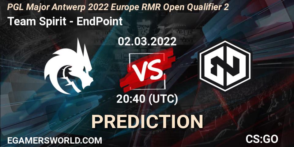 Team Spirit vs EndPoint: Match Prediction. 02.03.22, CS2 (CS:GO), PGL Major Antwerp 2022 Europe RMR Open Qualifier 2