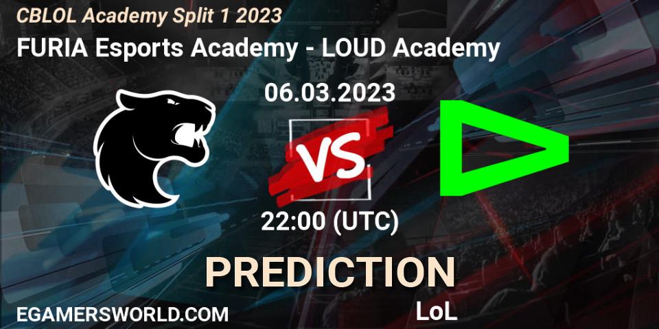 FURIA Esports Academy vs LOUD Academy: Match Prediction. 06.03.2023 at 22:00, LoL, CBLOL Academy Split 1 2023