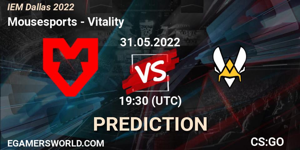 Mousesports vs Vitality: Match Prediction. 31.05.22, CS2 (CS:GO), IEM Dallas 2022