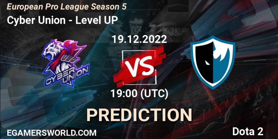 Cyber Union vs Level UP: Match Prediction. 21.12.22, Dota 2, European Pro League Season 5