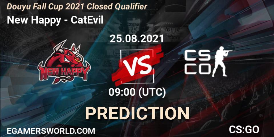 New Happy vs CatEvil: Match Prediction. 25.08.2021 at 09:10, Counter-Strike (CS2), Douyu Fall Cup 2021 Closed Qualifier