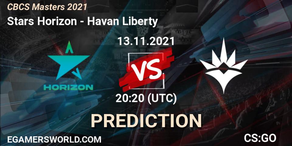Stars Horizon vs Havan Liberty: Match Prediction. 13.11.2021 at 20:20, Counter-Strike (CS2), CBCS Masters 2021