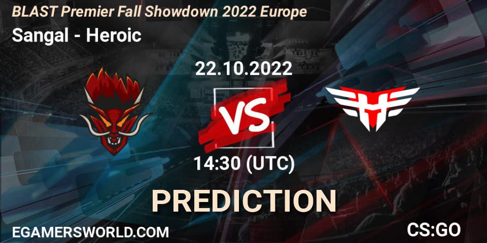 Sangal vs Heroic: Match Prediction. 22.10.22, CS2 (CS:GO), BLAST Premier Fall Showdown 2022 Europe