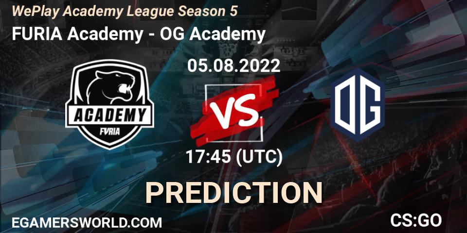 FURIA Academy vs OG Academy: Match Prediction. 05.08.2022 at 17:45, Counter-Strike (CS2), WePlay Academy League Season 5