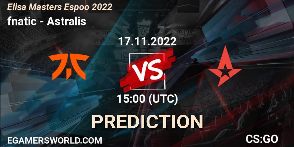 fnatic vs Astralis: Match Prediction. 17.11.22, CS2 (CS:GO), Elisa Masters Espoo 2022