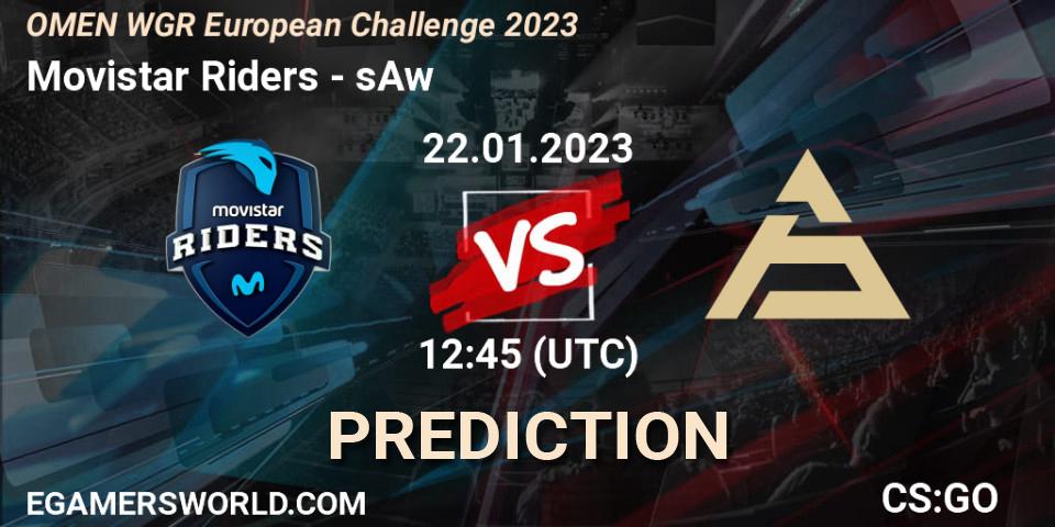 Movistar Riders vs sAw: Match Prediction. 22.01.2023 at 12:45, Counter-Strike (CS2), OMEN WGR European Challenge 2023