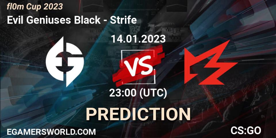 Evil Geniuses Black vs Strife: Match Prediction. 14.01.2023 at 23:00, Counter-Strike (CS2), fl0m Cup 2023