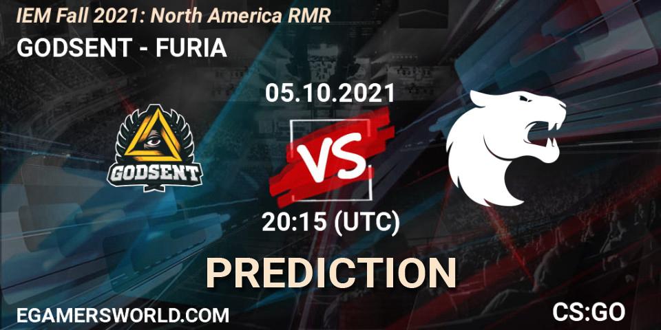 GODSENT vs FURIA: Match Prediction. 05.10.2021 at 20:15, Counter-Strike (CS2), IEM Fall 2021: North America RMR
