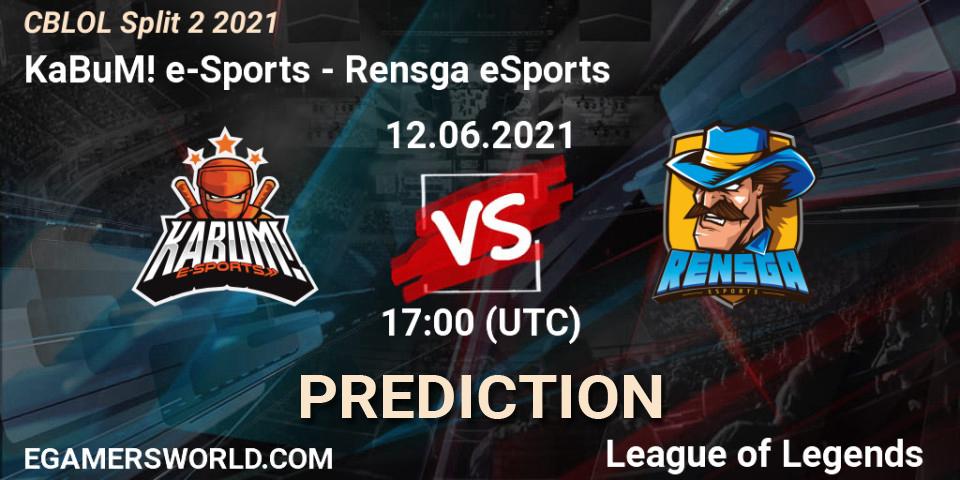 KaBuM! e-Sports vs Rensga eSports: Match Prediction. 12.06.2021 at 17:00, LoL, CBLOL Split 2 2021
